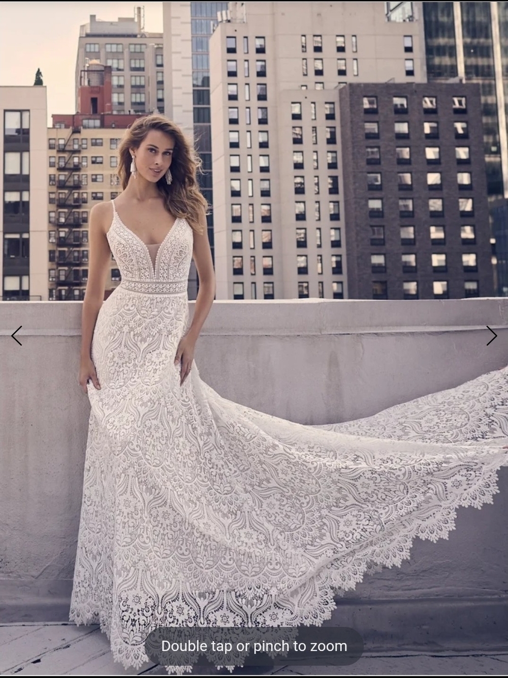 Maggie Sottero Hillary Ivory Lace Boho Bridal Gown Size 16nwot